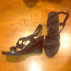 Black Aerosole wedge sandals